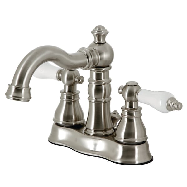 4Inch Centerset Bathroom Faucet with Brass PopUp, Brushed Nickel
